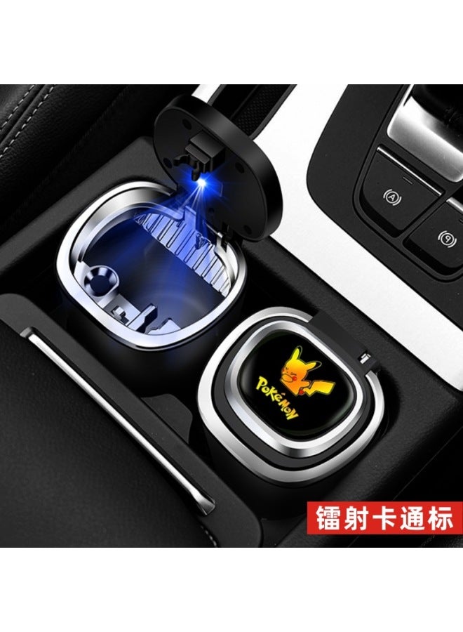 New Car Ashtray Air Outlet With Led Light Ashtray Metal Liner With Car Logo Car Ash Storage Box