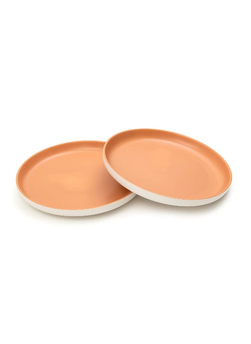 EZ Life - EZ Life Matte Pastel Shallow 10 Inch Ceramic Plate - Sesame Series Matt Amber - Pack of 2 - Dinnerware - Serveware - Home Kitchen, Tableware, Dining Sets Plate, Ceramic Crockery, Plates - Image 1