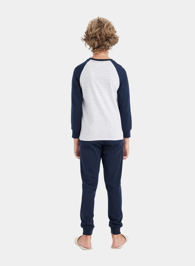 DeFacto Spiderman Print Long Sleeves T-Shirt & Pyjama Set by Styli