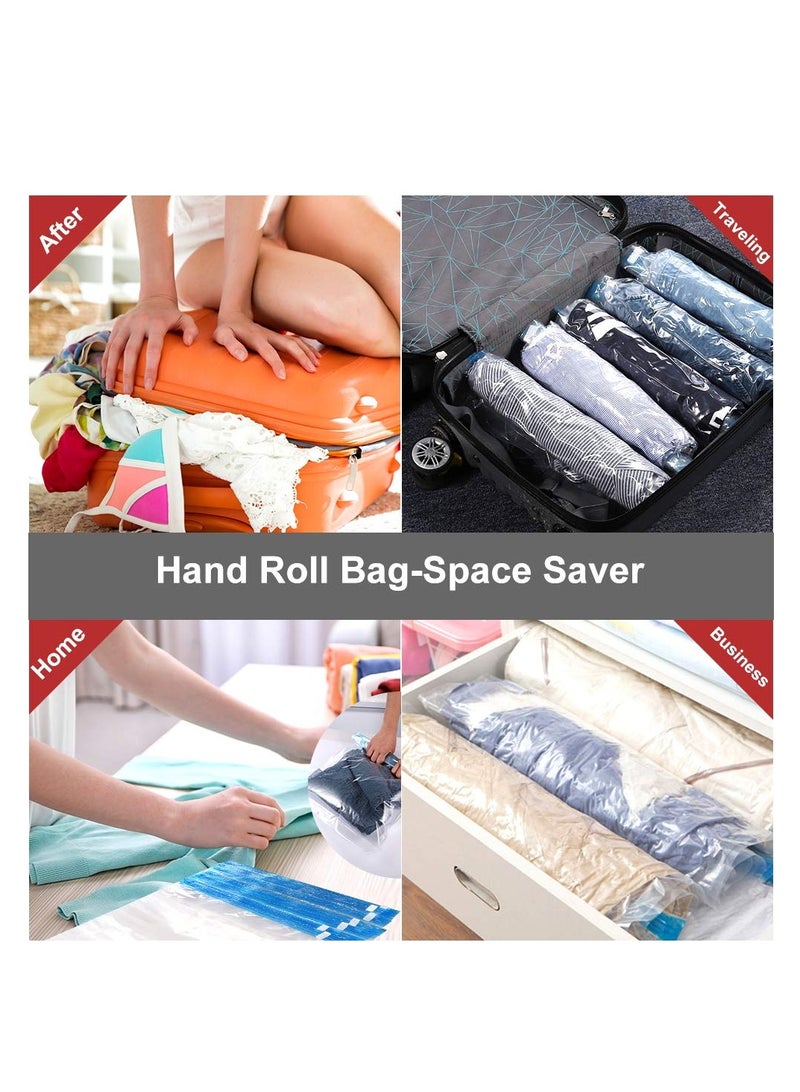 SYOSI Compression Bags - Travel Accessories - 10 Pack Space Saver Bags - No Vacuum or Pump Needed - Vacuum Storage Bags for Travel Essentials - Home Packing-Organizers (Blue) - Image 3