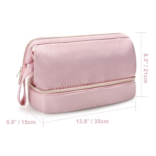 Fasrom Travel Case Compatible with Shark Flexstyle Hair Dryer, Wide-open Hair Tools Bag Compatible with Dyson Airwrap Attachments Storage for Women Travel Essentials, Pink (Patent Design, Bag Only) - Image 4