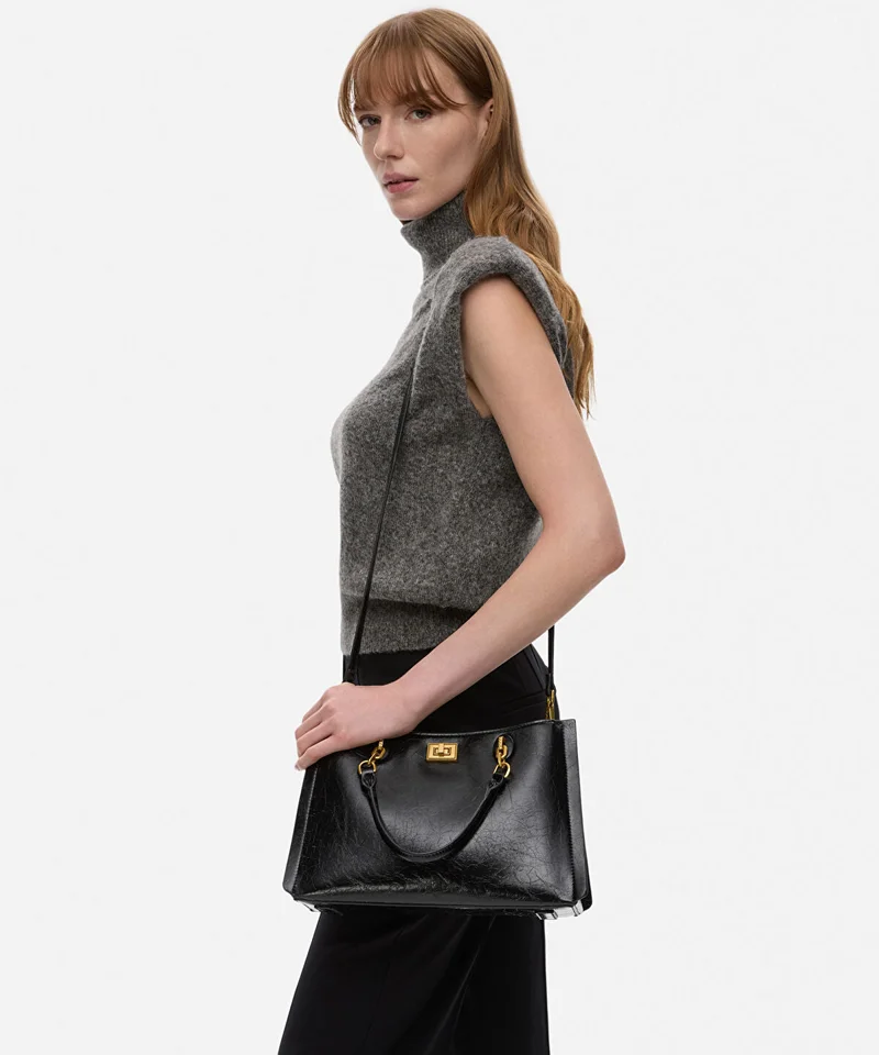 Ipekyol  Textured Leather-Effect Double-Strap Bag for Women | Best Price UAE