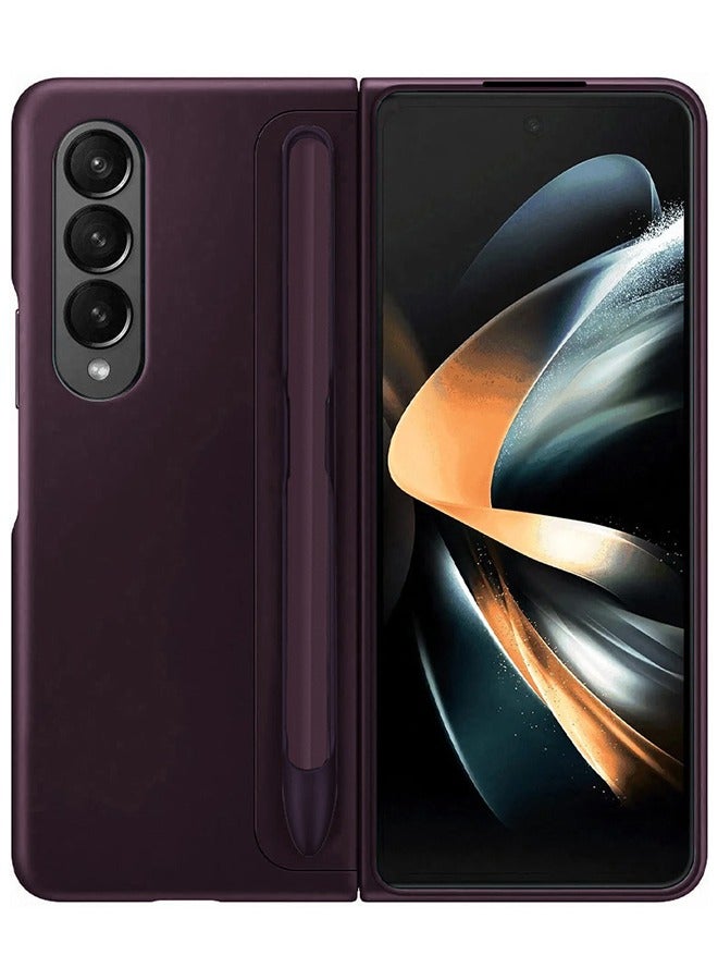 CATANES حافظة واقفة مع قلم لهاتف Samsung Galaxy Z Fold4 باللون الأحمر - Image 1