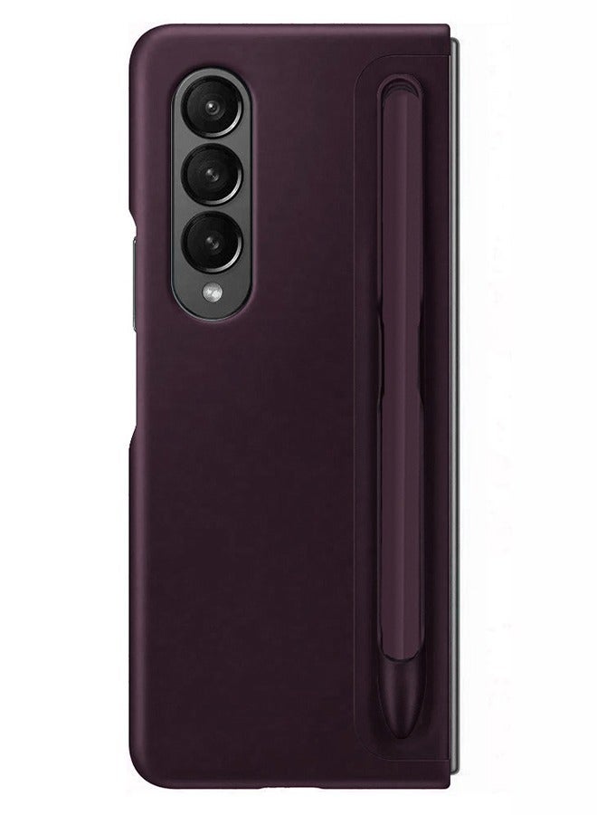 CATANES حافظة واقفة مع قلم لهاتف Samsung Galaxy Z Fold4 باللون الأحمر - Image 4