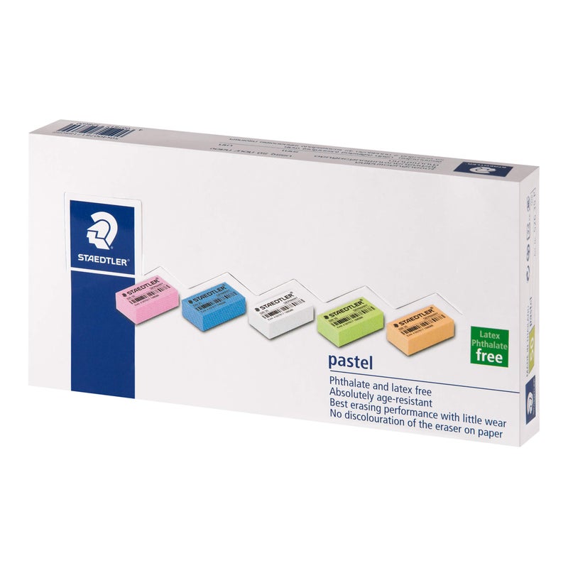 Staedtler Pastel Erasers in Pack of 50 Nos in 5 Assorted Pastel Colours - Image 1
