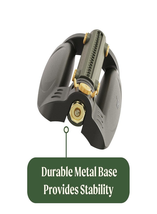 Vego Turbo Oscillating Sprinkler w/Quick Connector Starter Set Metal Base and 20 Precision Nozzles, 3-Way Adjustable for Large Yard and Lawn Covers up to 4973 sq. ft.-Seaweed Green - Image 3