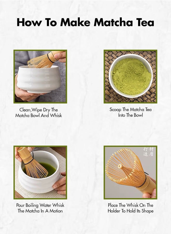  متجر جليكسن طقم شاي ماتشا ياباني فاخر – وعاء سيراميك بصنبور، مضرب وخاشوقة من الخيزران | طقم هدية ماتشا تقليدي - Image 4