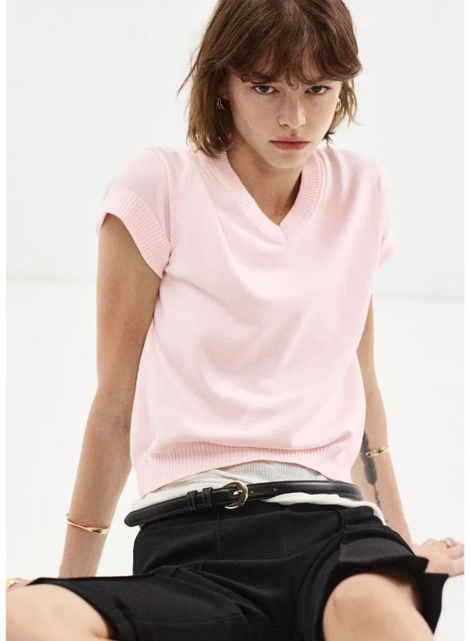 V-Neck Knit Sweater