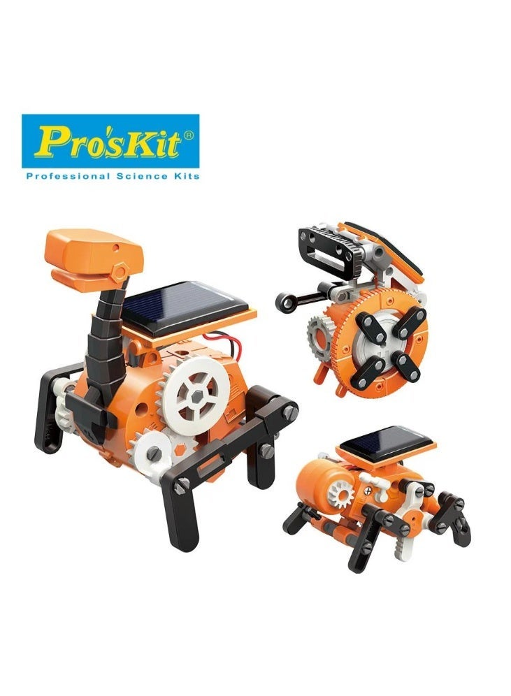 بروس كيت مجموعة روبوتات تعليمية تعمل بالطاقة الشمسية من Pro’sKit GE-619 8 في 1 - مجموعة بناء روبوتات تعمل بالطاقة الشمسية للأطفال من 8 إلى 12 عامًا (بدون بطاريات) - Image 5
