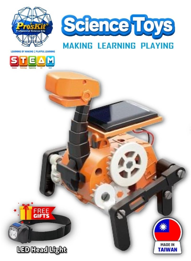 Pro'skit Pro’sKit GE-619 8-in-1 Solar Educational Robot Kit – DIY STEM Solar-Powered Robot Building Set for Kids 8–12 (Battery-Free) Headlight Gift - Image 1
