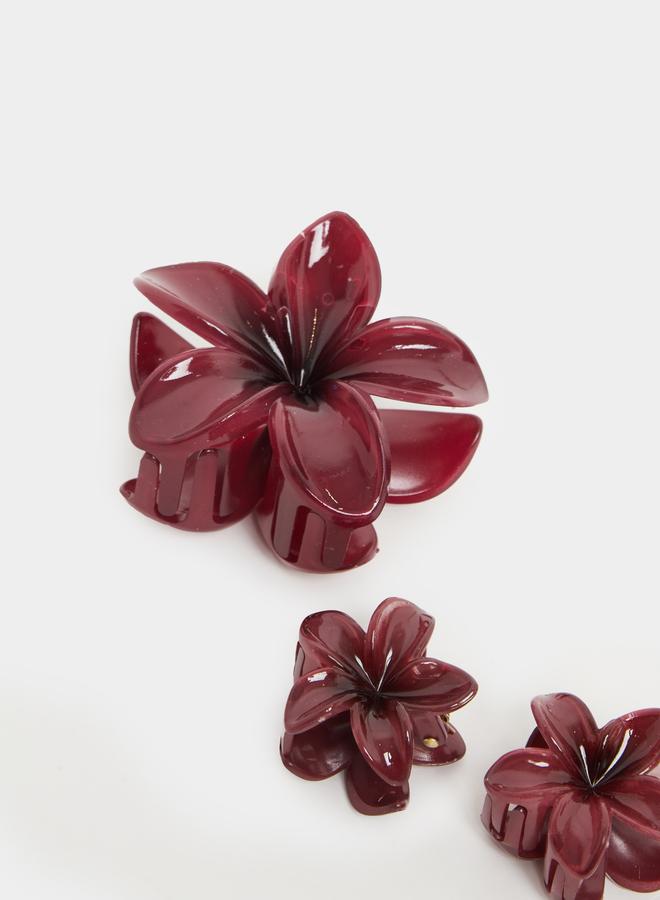 ستايلي طقم مشابك شعر بنقوش الزهور من ستايلي،  قطع - Image 3