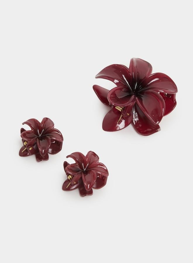 ستايلي طقم مشابك شعر بنقوش الزهور من ستايلي،  قطع - Image 2