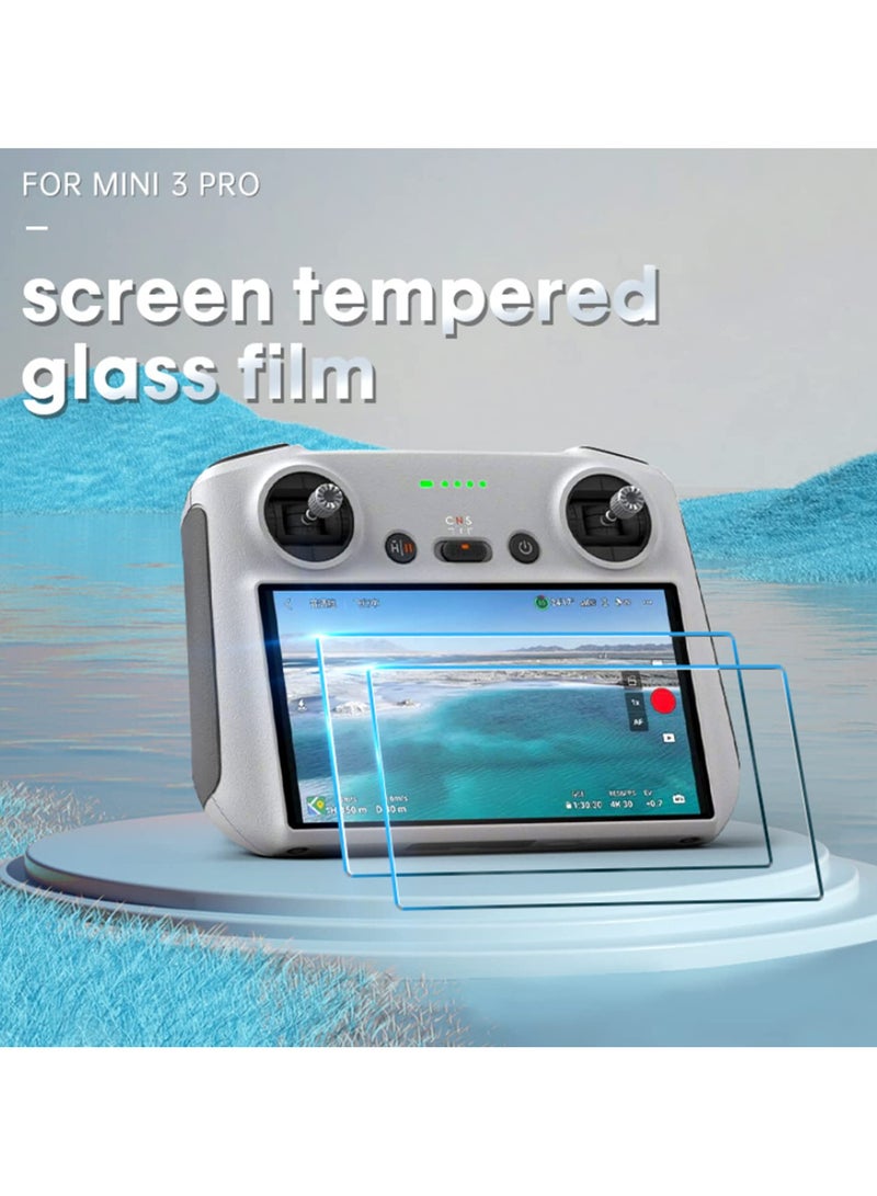 2Pcs HD Tempered Glass Protective Film for DJI MINI 3 PRO RC Remote Controller Screen Protector Accessories Anti Scratch Clear View High Sensitivity Durable Shield  - Image 4