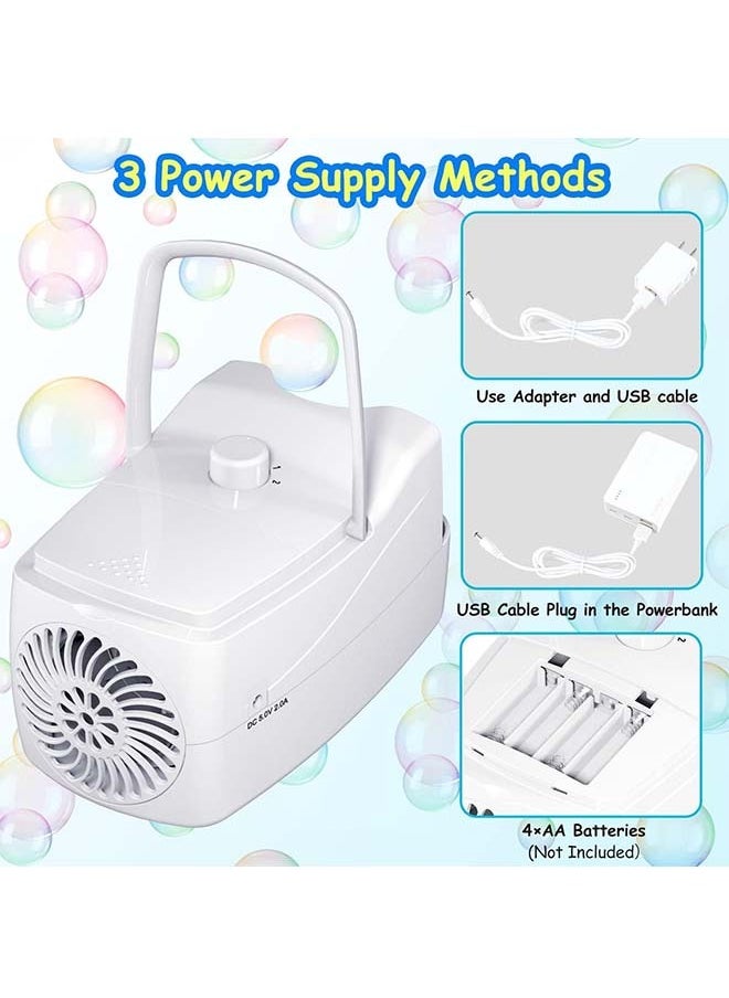 L&E Bubble Machine Automatic Bubble Blower, 10000+ Bubbles Per Minute with 2 Speeds, 8 Wands Bubble Maker, Plug-in or Batteries Bubbles Summer Toys for Outdoor Indoor Party Birthday  - Image 4