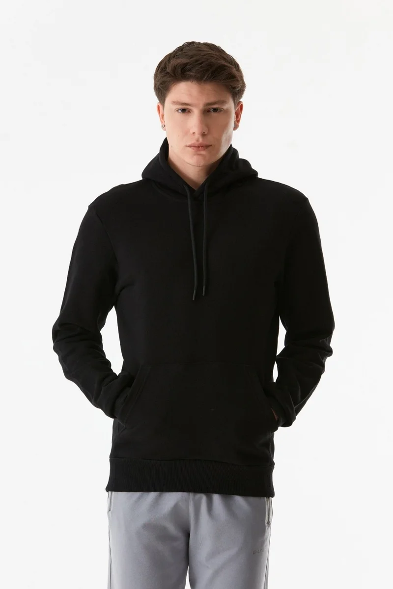 FullaModa Basic Kangaroo Pocket Hooded Sweatshirt