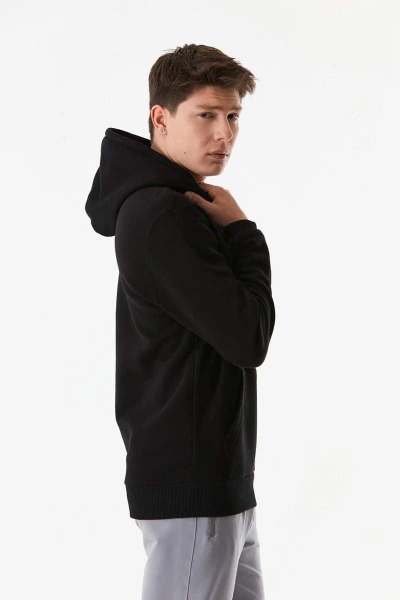 FullaModa Basic Kangaroo Pocket Hooded Sweatshirt