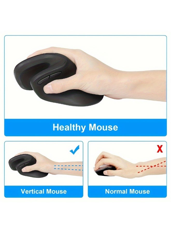 Ergonomic 2.4G Wireless Mouse, Right-Handed Optical Gaming Mouse, Battery Powered, Plastic, Crystal Embellishment, Compatible with Windows XP, Non-Wireless, for PC, Laptop, Home Office - Image 2