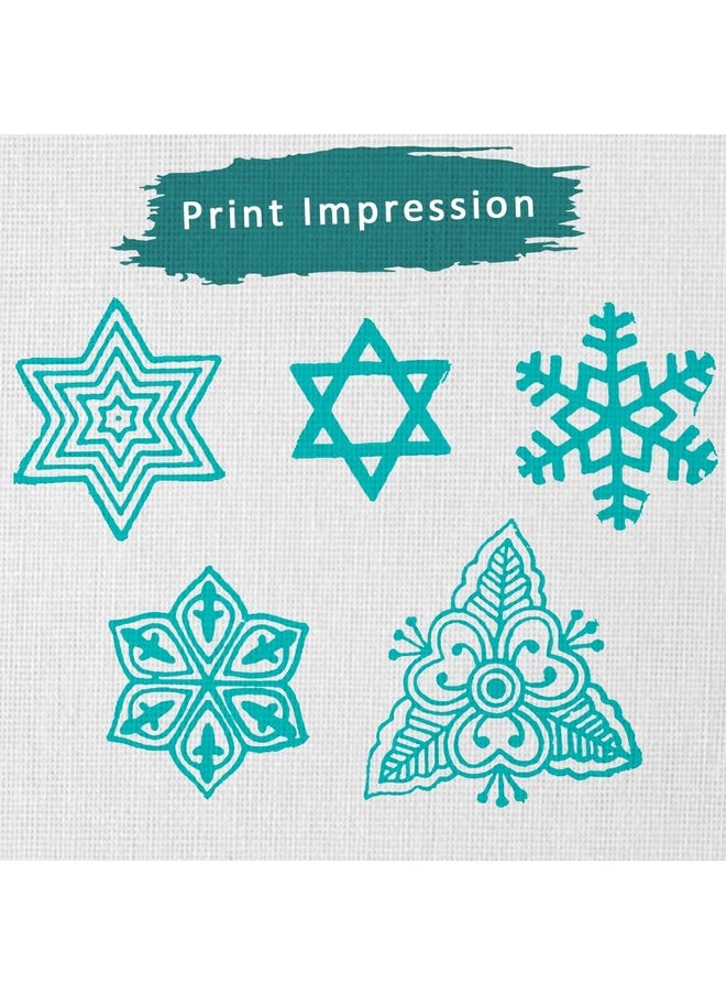Hashcart Hashcart | Set of 5 | Wooden Stamp Block, Printing Stamp Design Set | Block for Printing Saree Border | Dresses, Craft Card Making, Scrapbook, Clay Pottery  - Image 3