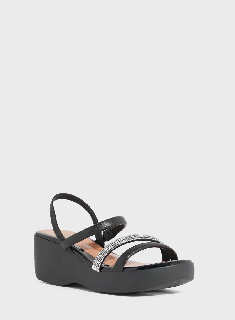Beira Rio Valerie Ankle Strap Wedge High Heel Sandals