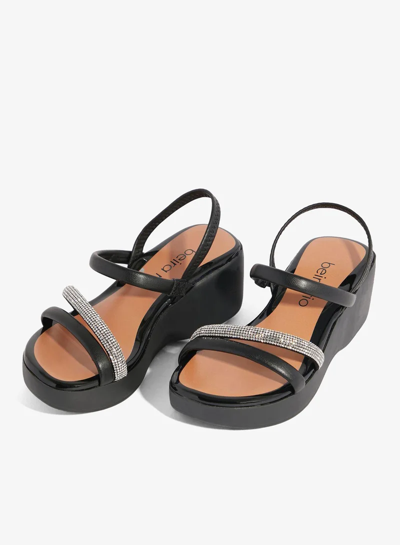 Beira Rio  Valerie Ankle Strap Wedge High Heel Sandals for Women | Best Price UAE