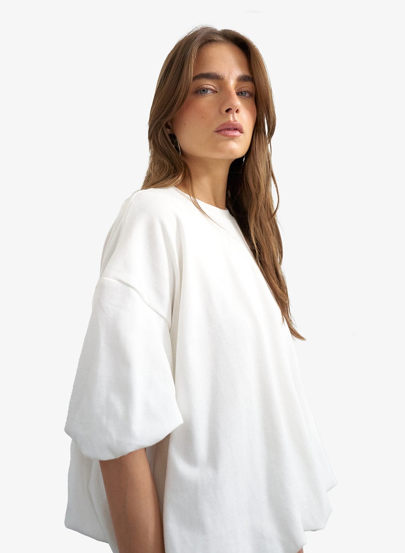 TOPSHOP Knitted Bobble Hem T-shirt With A Closed Neckline - Image 3