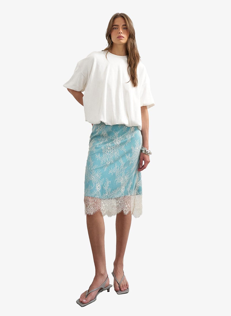 TOPSHOP Knitted Bobble Hem T-shirt With A Closed Neckline - Image 4
