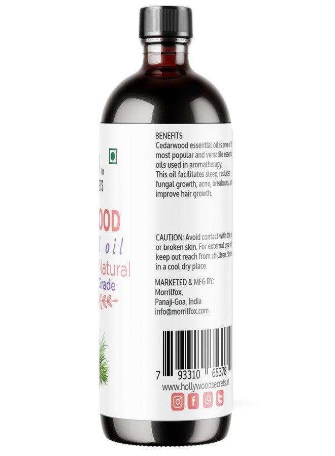 Hollywood Secrets Pure Cedarwood Essential Oil Therapeutic Grade 100ml - Image 3