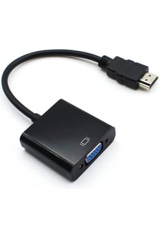 onten HDMI to VGA ONTEN HDMI to VGA Adapter Gold Plated 1080P Active HDMI to VGA Adapter Video Converter Male to Female PC Laptop DVD Black  - Image 1