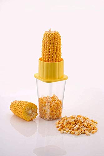 Black Olive Plastic Corn Cutter with Container, Unbreakable Corn Seeds Cutter with Stainless Steel Blades & Handheld Corn Peeler, Easy Twist Corn - Ideal for Kitchen & Portable Corn Cutter(Multicolor) - Image 4