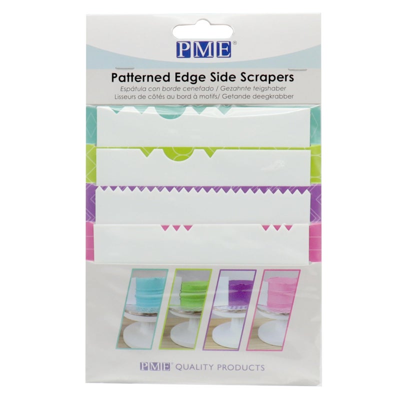 PME SIDE SCRAPERS PATTERNED EDGE PLASTIC SET OF 4