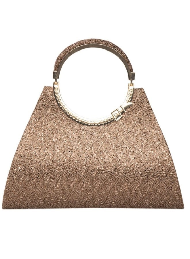 ADISA Women Girls Clutch Bag Purse Handbag Wedding Bridal (Copper) - Image 1