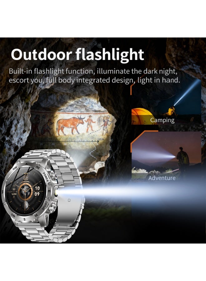 TDZDDYS Smart Watch for Men with Flashlight, Bluetooth Calling, 100+ Sport Modes, 800mAh, IPX8 Waterproof Fitness Tracker for Workout, iOS Android Compatible， Gift For Him - Image 5