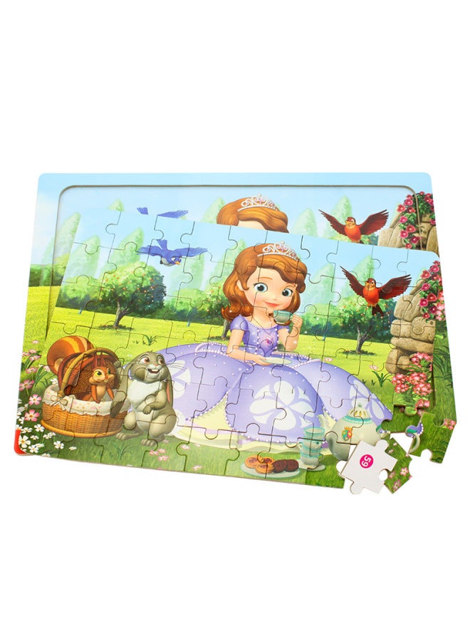 Disney Frozen 2 Mickey Princess 60 Pieces Early Education Puzzle Children Baby Educational Toy Game-Color:Sophie 60 Pieces 3425 - Image 3