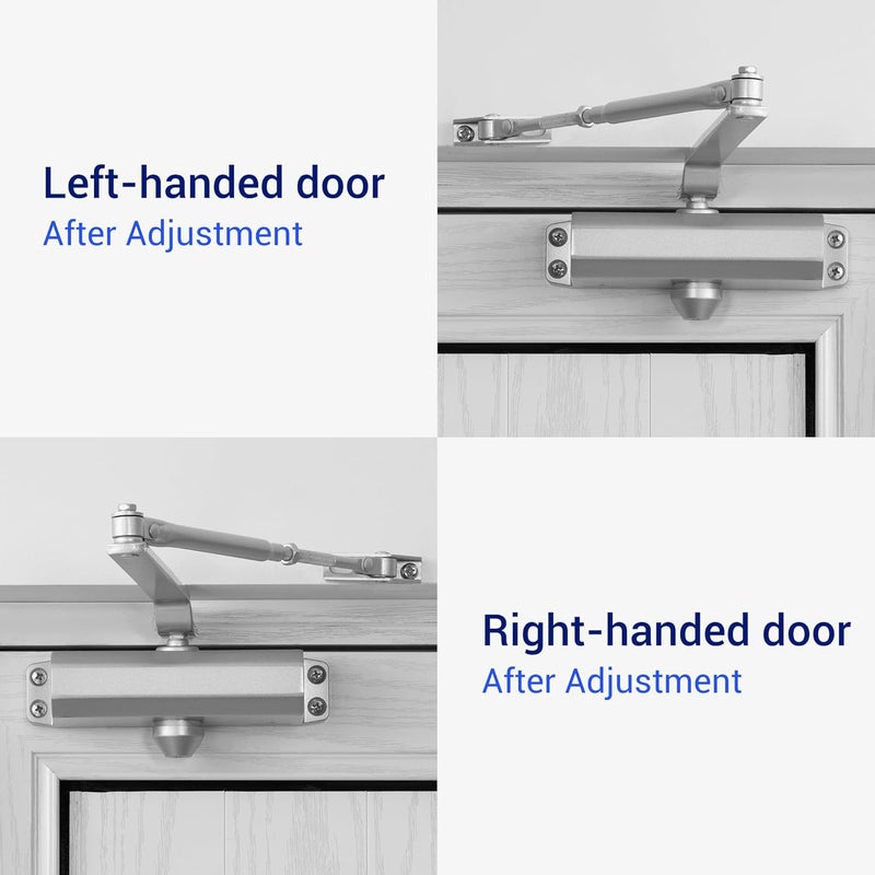 FORTSTRONG Door Closer (Silver) - Automatic Door Closer Residential - Adjustable Grade 3 Size Spring - UL Listed ADA Hydraulic Door Closers Certified - Image 5
