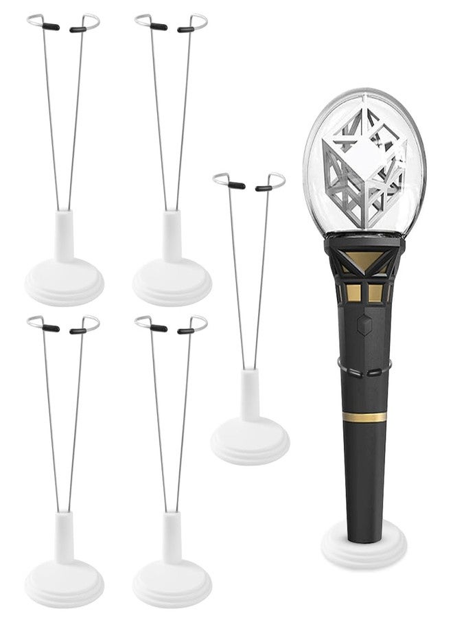 linastu 5 Pack Kpop Lightstick Stand, Holder for Official Lightsticks, Complicable with Stray Kids/Enhypen/Ateez/Twice Lightsticks, Display Stand Compatible with Kpop(White) - Image 1