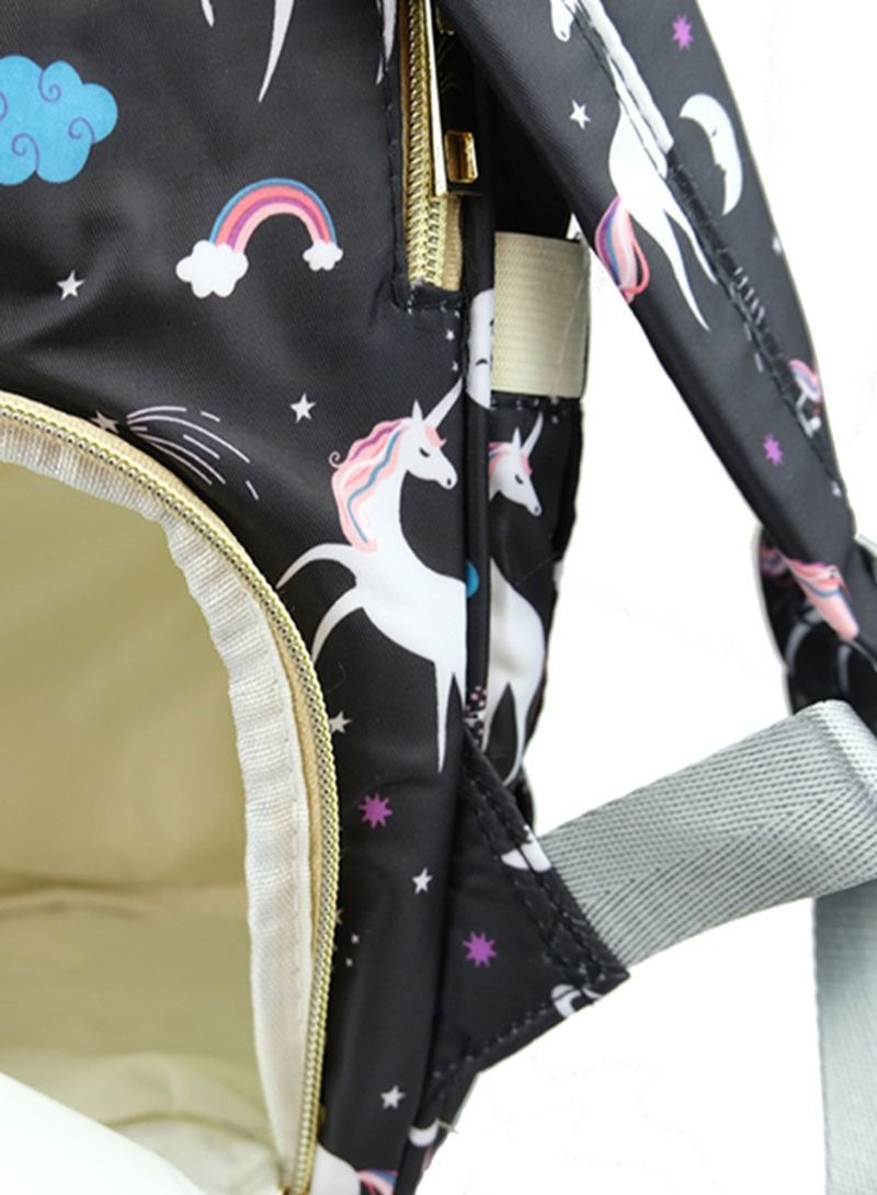 Buna Diaper Bag Backpack Double Shoulder Mummy Bag Multilayer Large Capacity Waterproof Multifunctional Durable With Mobile Phone Pocket - Black - Image 4