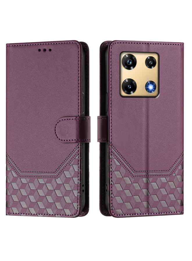 Zaboon Case For Infinix Note 30 Pro 4G Honeycomb Embossing RFID Leather Phone Case - Image 2
