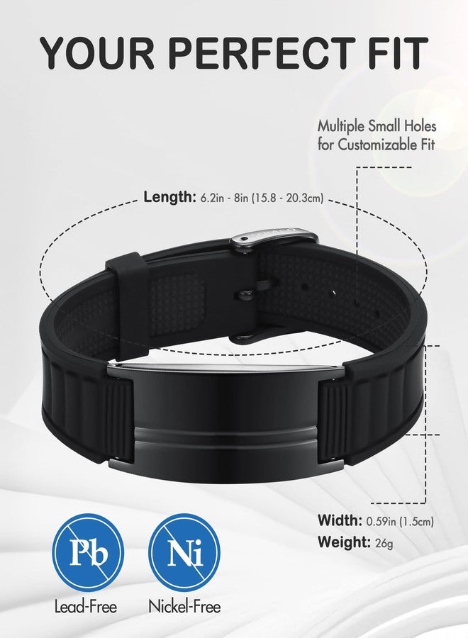 Feraco Ultra Strength Magnetic Bracelets for Men Women, Silicone Sports Wristband for Balance & Energy with Powerful Magnets, Waterproof & Adjustable Health Bracelet - Image 4