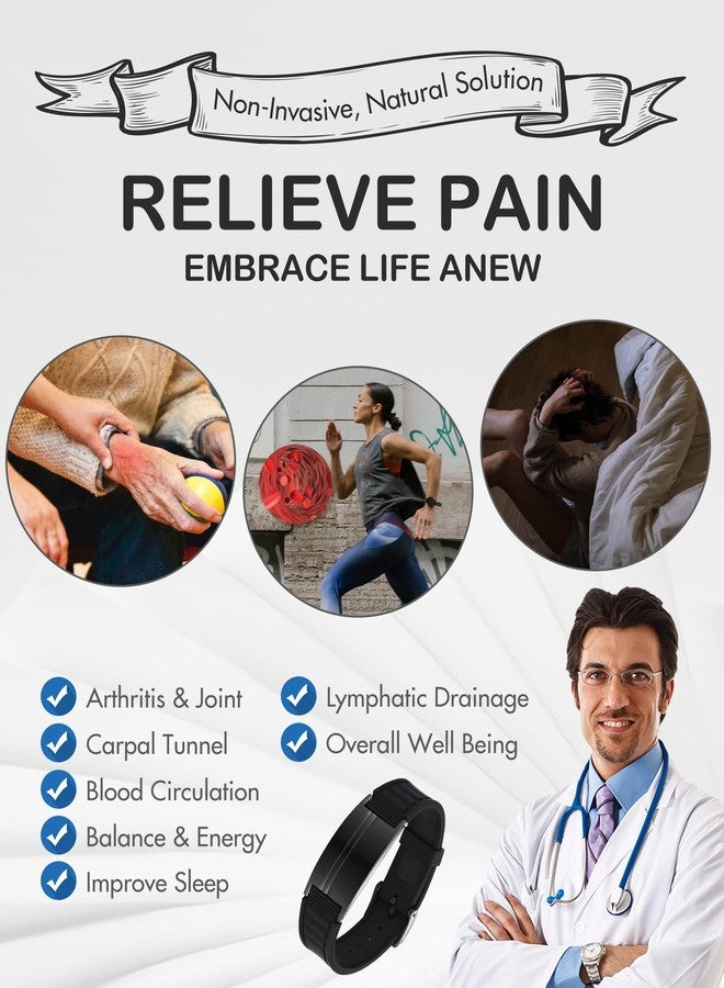 Feraco Ultra Strength Magnetic Bracelets for Men Women, Silicone Sports Wristband for Balance & Energy with Powerful Magnets, Waterproof & Adjustable Health Bracelet - Image 2