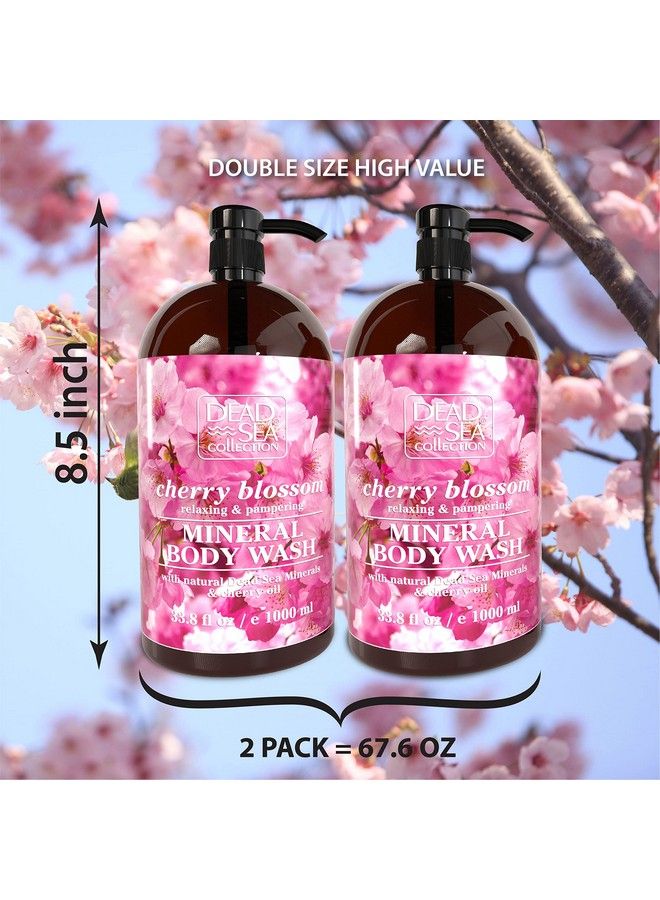 Dead Sea Collection Cherry Blossom Body Wash For Women And Men Pack Of 2 (67.6 Fl. Oz) Cleanses And Moisturizes Skin With Natural Minerals And Vitamins Nourishing Skin - Image 3