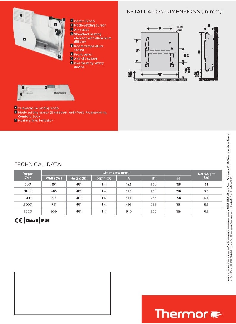 Thermor THERMOR HEATER  EVIDENCE 3 ELEC 2500W FP  - Image 5