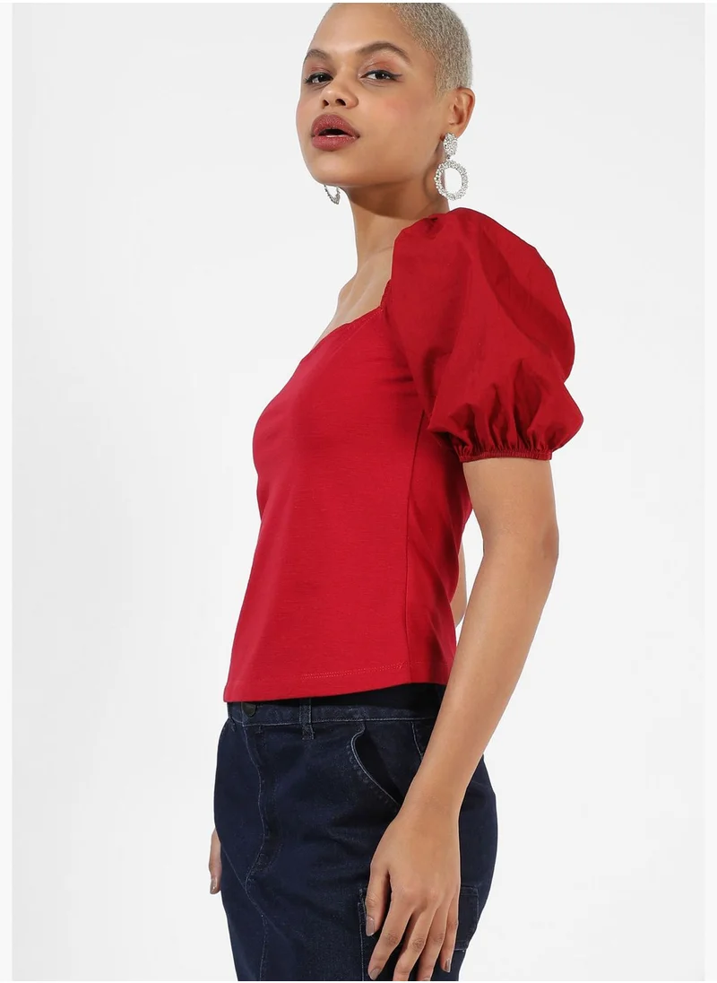 Campus Sutra Women's Solid Casual Top