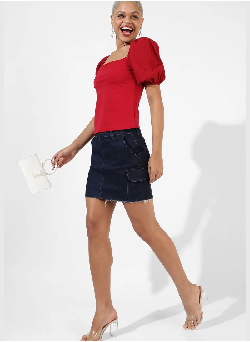 Campus Sutra Women's Solid Casual Top