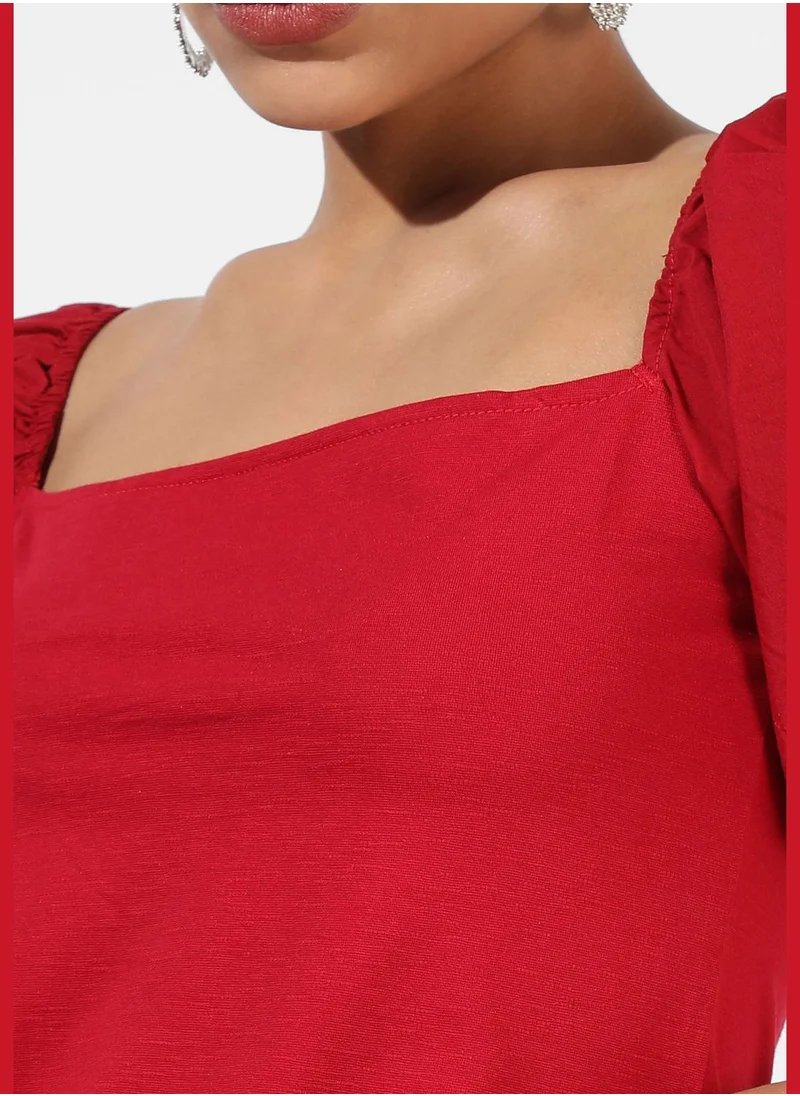 Campus Sutra Women's Solid Casual Top