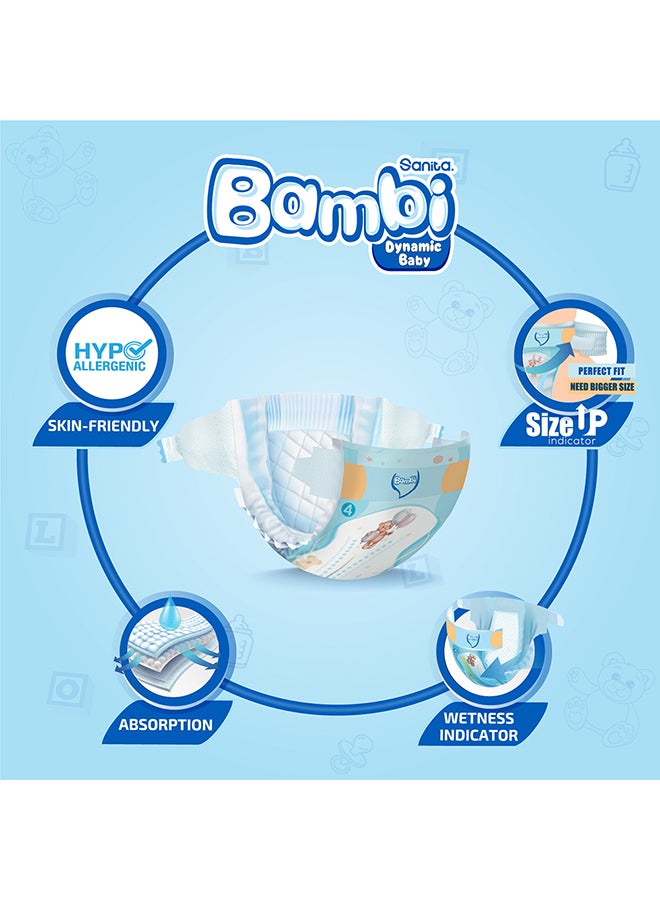Sanita Bambi Baby Diapers Giant Pack Size 4, Large, 8-16 KG, 50 Count - Image 5