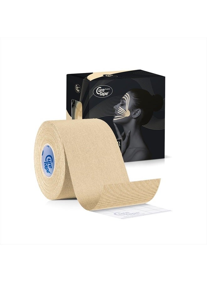 CureTape شريط كينسيولوجي للجمال | شريط وجه مضاد للتجاعيد | شريط رفع الوجه لتشكيل وشد البشرة | شريط كينسيولوجي للوجه والبشرة الحساسة | لطيف على البشرة - Image 1