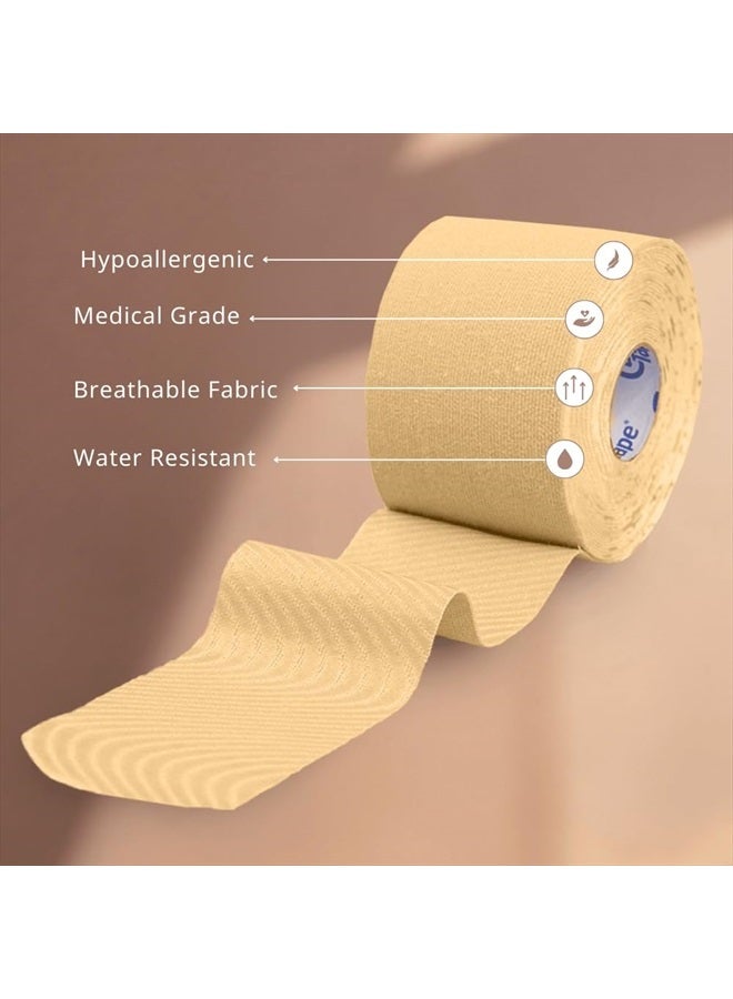 CureTape شريط كينسيولوجي للجمال | شريط وجه مضاد للتجاعيد | شريط رفع الوجه لتشكيل وشد البشرة | شريط كينسيولوجي للوجه والبشرة الحساسة | لطيف على البشرة - Image 2