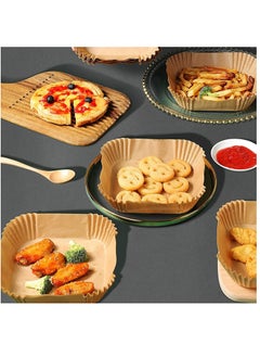 PAMEER 50 Pieces Air Fryer Disposable Paper Liners 20.07cm, Square Baked Silicone Oil Paper, Non-Stick Parchment Paper, No Leakage, Air Fryer Special Paper Tray, Oil Proof And Waterproof  Food Grade Liner.  - Image 4