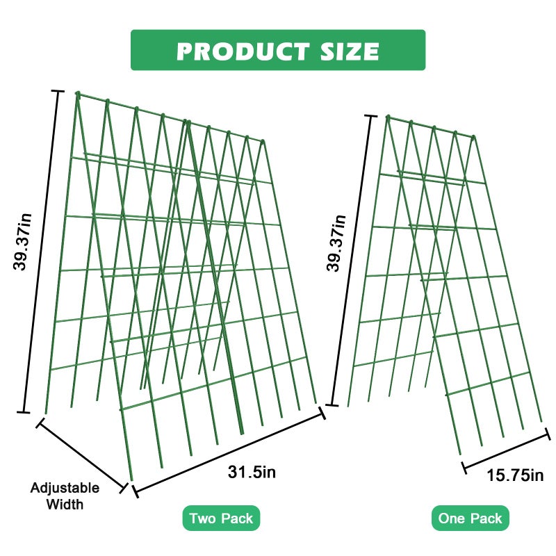 DoCred Cucumber Trellis, 2 Pack Foldable A Frame Trellis for Raised Bed Climbing Plants, Vegetables, Includes Plant Support Clips, Twist Ties, Plastic Ties- Made from PVC-Coated Steel - Image 5