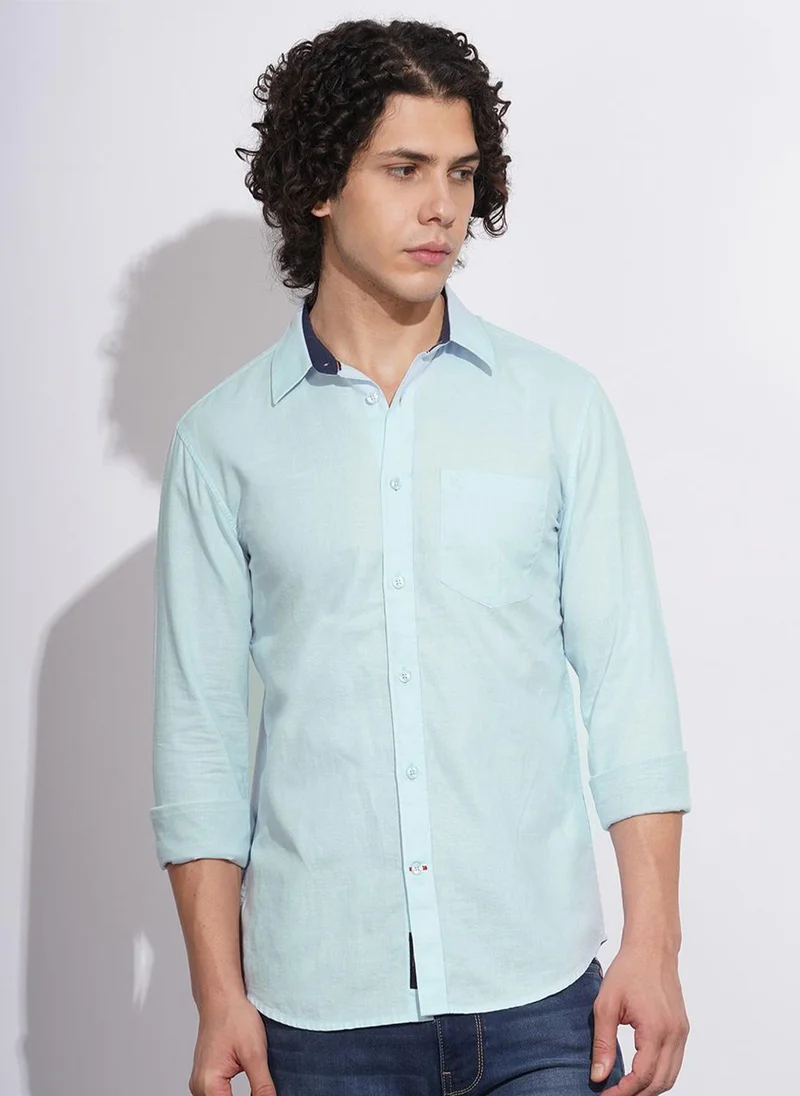 Being Human Men Regular Fit Solid Spread Collar Casual Shirt